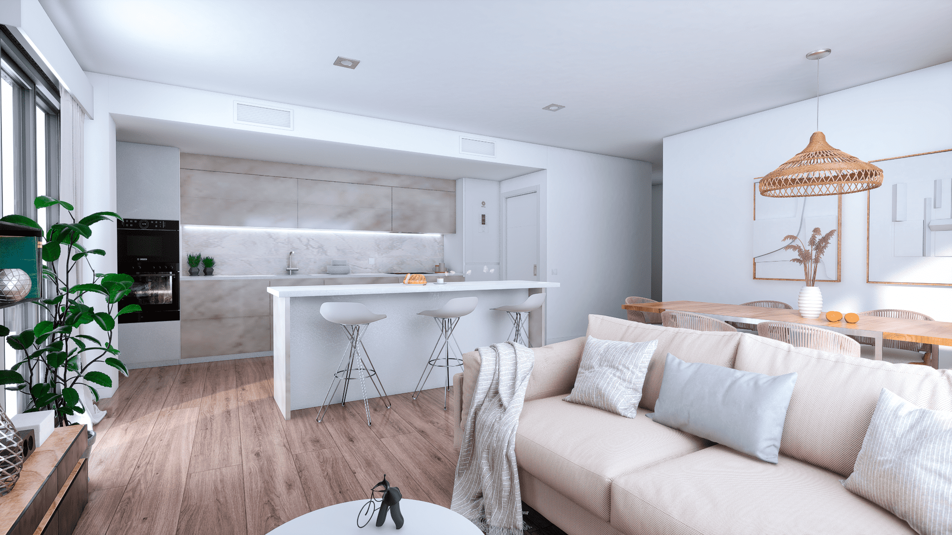 Cocina abierta al salón ideas de decoración, ventajas y desventajas