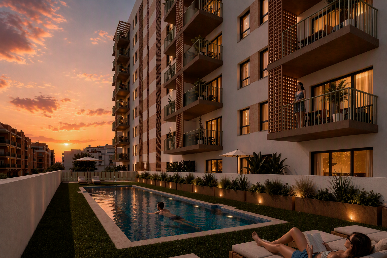 Residencial con piscina